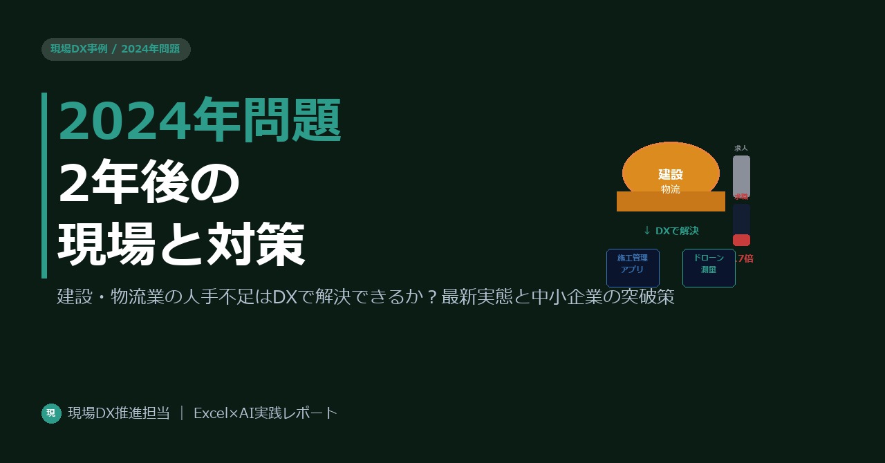 2024年問題から2年——建設・物流業の人手不足はDXで解決できるか？現場の最新実態と対策