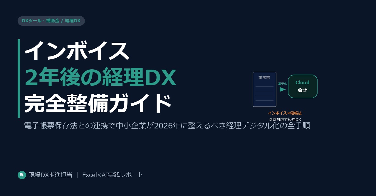 インボイス制度2年後2026——電子帳票保存法との連携で中小企業が整えるべき経理DX